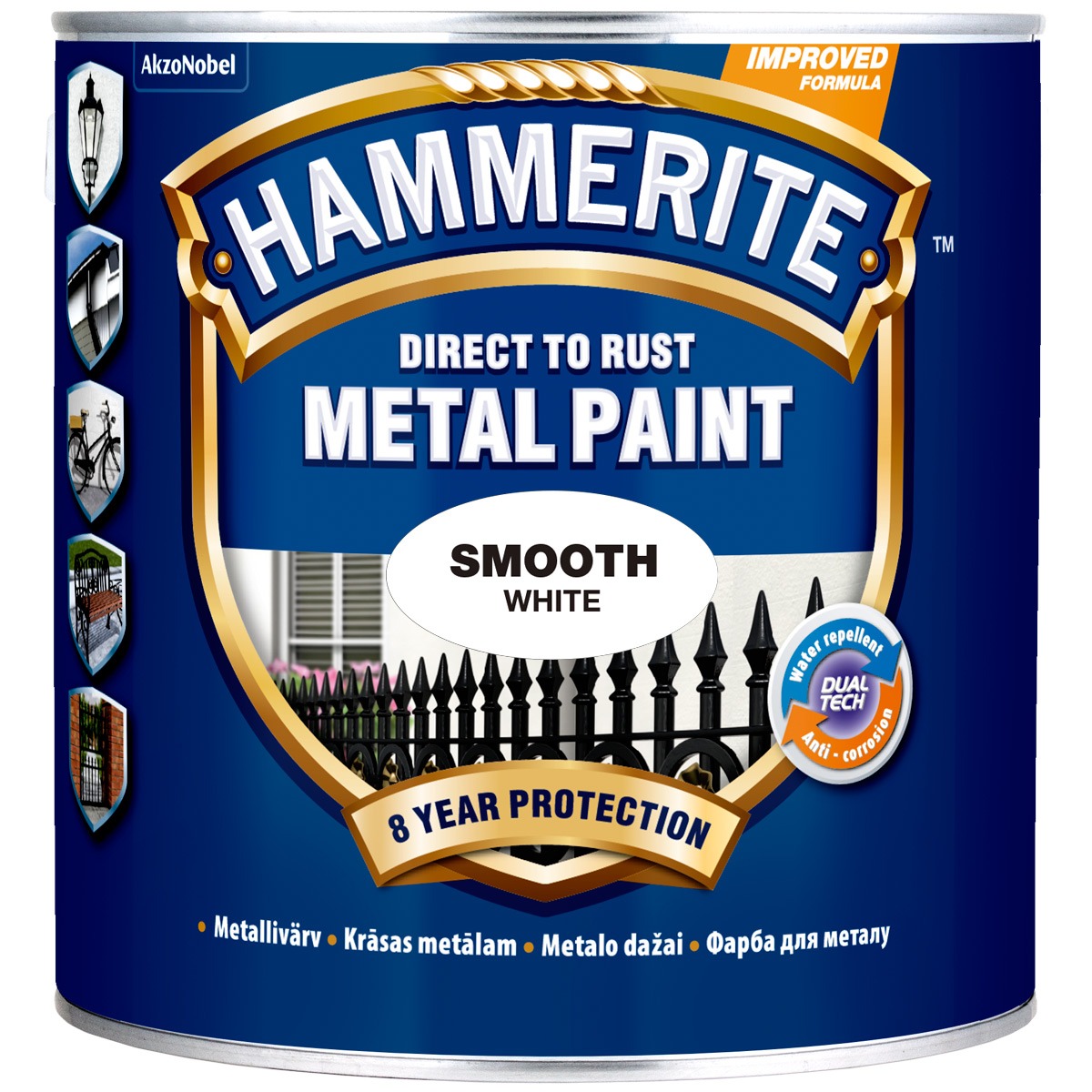 METALLIVÄRV HAMMERITE SMOOTH VALGE 2,5L