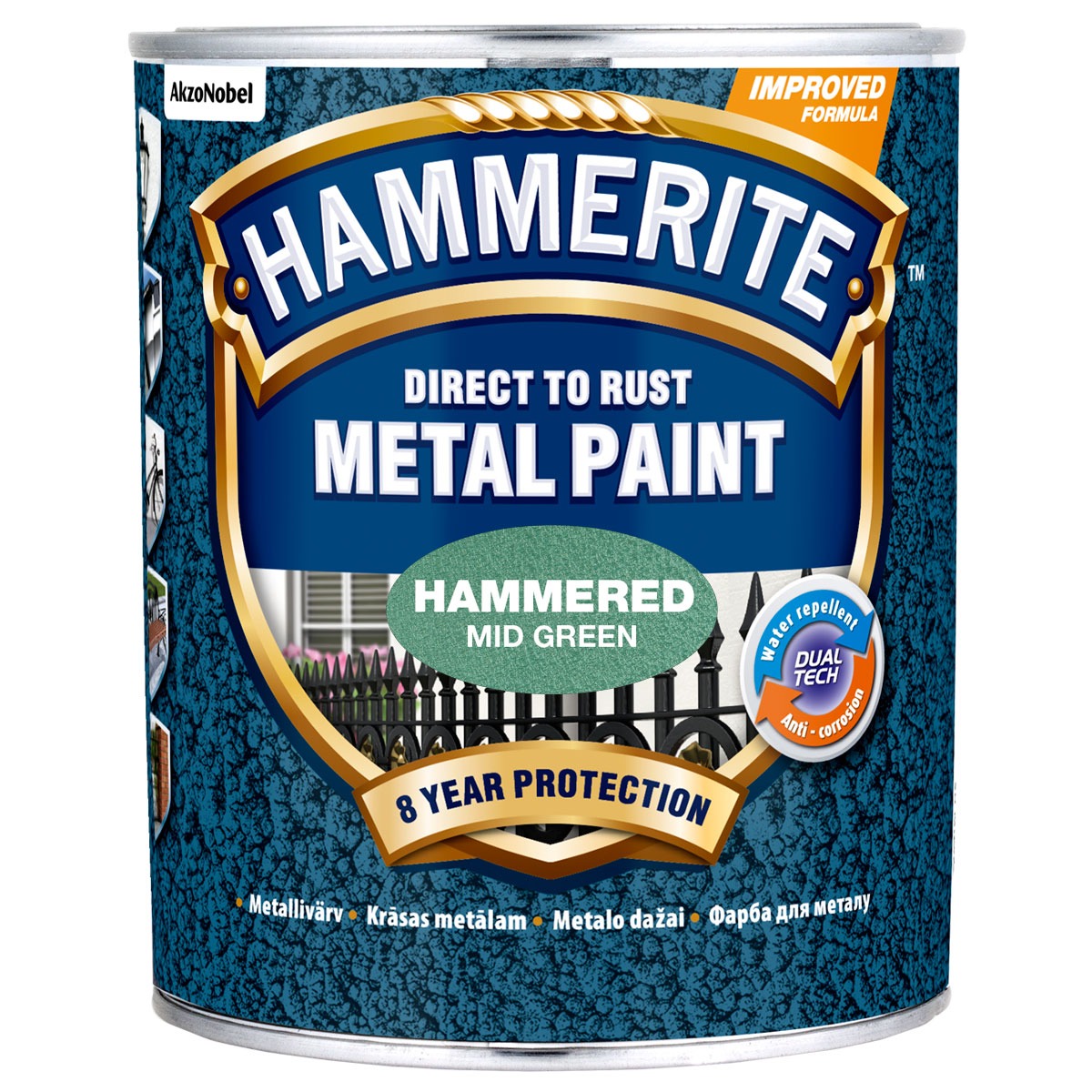 METALLIVÄRV HAMMERITE HAMMERED ROHELINE 750ml