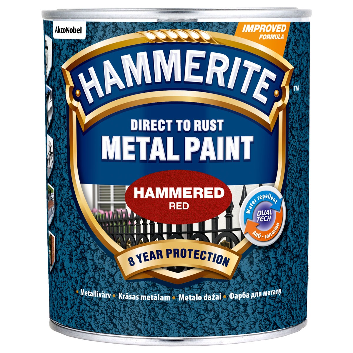 METALLIVÄRV HAMMERITE HAMMERED PUNANE 750ml