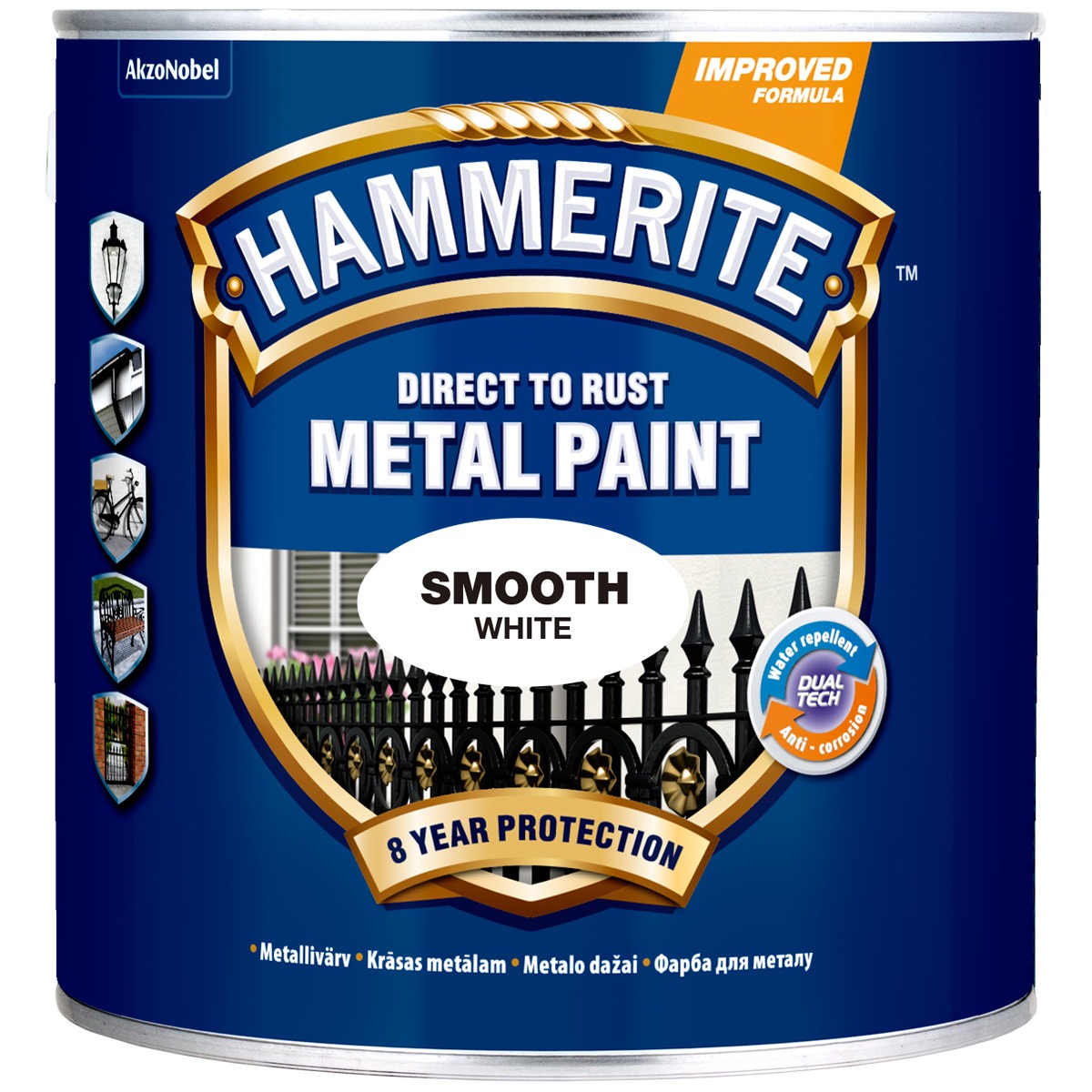 METALLIVÄRV HAMMERITE SMOOTH VALGE 5L