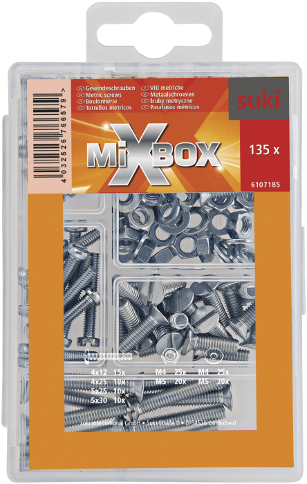 Poltide ja mutrite komplekt Suki MixBox 135 tk