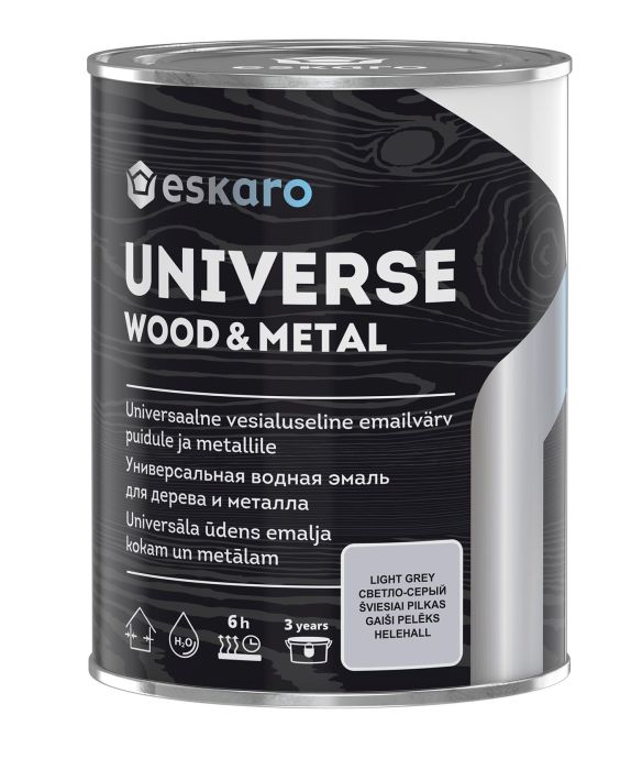 Universaalvärv Eskaro Universe Wood & Metal 0,9 l helehall