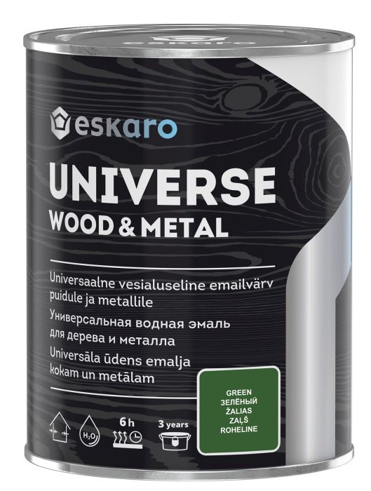 Universaalvärv Eskaro Universe Wood & Metal 0,9 l roheline