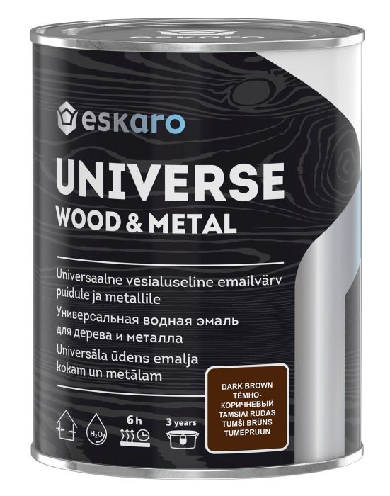 Universaalvärv Eskaro Universe Wood & Metal 0,9 l tumepruun