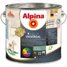 VEEPÕHINE EMAILVÄRV ALPINA AQUA UNIVERSAL SIIDJASMATT BW 2,5L