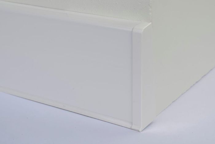 Põrandaliistu ots PVC High Gloss White parem 22 x 75 mm