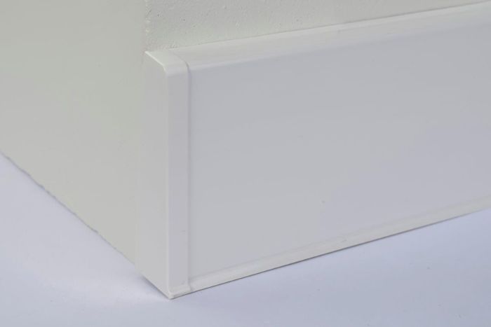 Põrandaliistu ots PVC High Gloss White vasak 22 x 75 mm