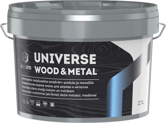Universaalvärv Eskaro Universe Wood & Metal 2,7 l helehall