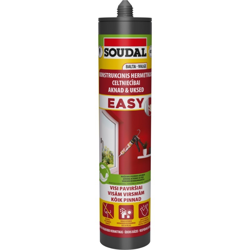 HERMEETIK SOUDAL EASY AKNAD&UKSED VALGE 290ML + 1 TASUTA