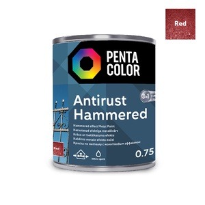 Eriotstarbeline värv Pentacolor Anti Rust Hammered, 0.75 l, punane