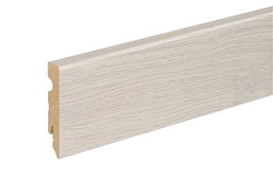 Põrandaliist 549986 FU084L, 2400 mm x 80 mm x 15 mm, hall/tamm