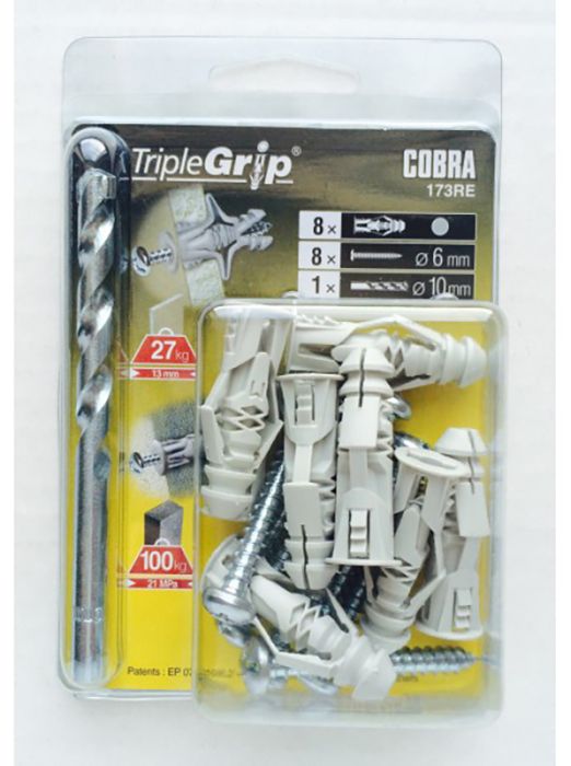 Universaaltüübel Cobra TripleGrip hall 6 mm