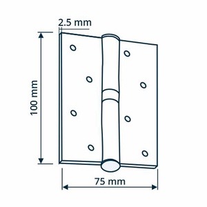 Hing ustele Haushalt, 75 mm, 2 mm, messing