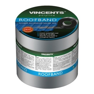 Bituumenlint Vincents Polyline Roofband 15cm x 3m Alu, alumiinium/bituumen, 15 cm x 300 cm, alumiinium