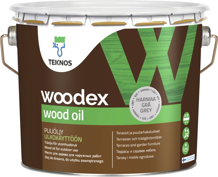 Puiduõli Teknos Woodex Wood Oil, hall 2,7 l