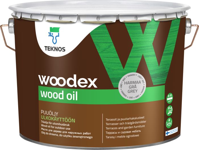 Puiduõli Teknos Woodex Wood Oil, hall 9 l