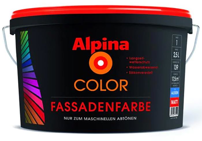 Fassaadivärv Alpina Color Fassadenfarbe Base 1 valge 2,5 l