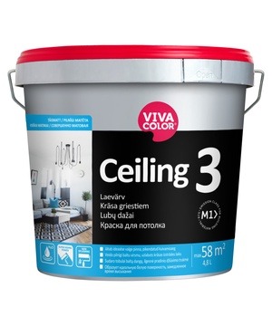 Värv Vivacolor Ceiling 3, valge, 4.8 l