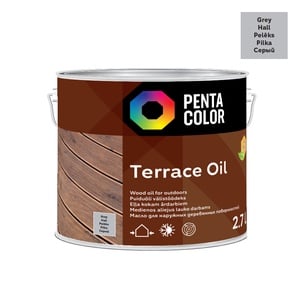 Terrassiõli Pentacolor Terrace Oil, hall, 2.7 l