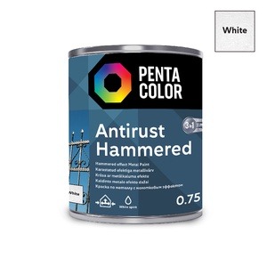 Eriotstarbeline värv Pentacolor Anti Rust Hammered, 0.75 l, valge