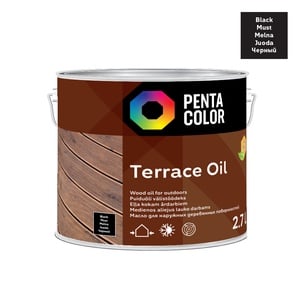 Terrassiõli Pentacolor Terrace Oil, must, 2.7 l