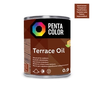 Terrassiõli Pentacolor Terrace Oil, tumepruun, 0.9 l