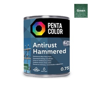 Eriotstarbeline värv Pentacolor Anti Rust Hammered, 0.75 l, roheline