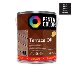 Terrassiõli Pentacolor Terrace Oil, must, 4.5 l