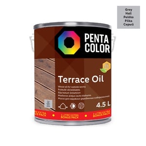 Terrassiõli Pentacolor Terrace Oil, hall, 4.5 l