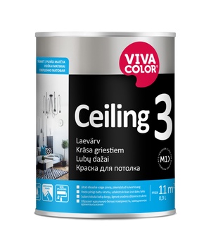 Värv Vivacolor Ceiling 3, valge, 0.9 l