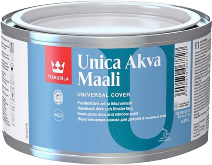 Ukse- ja aknavärv Tikkurila Unica Akva Maali C ainult toonimiseks 0,225 l