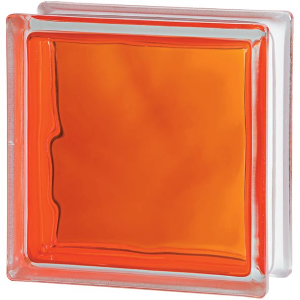 Klaasplokk Wave oranž 190 x 190 x 80 mm