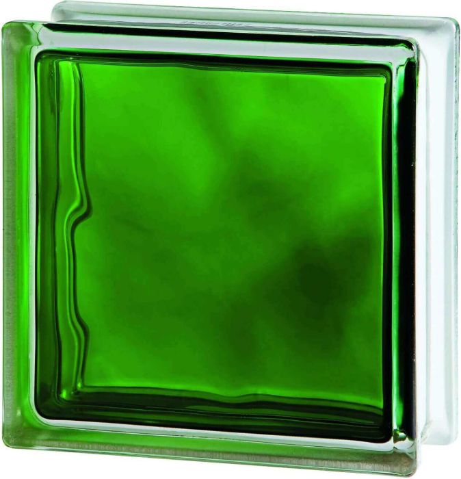Klaasplokk Wave roheline 190 x 190 x 80 mm