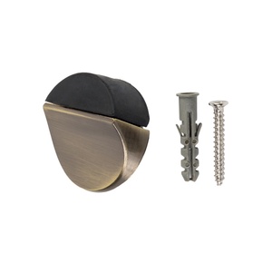 Uksestopper Haushalt DS084, 17 mm, Ø 39 mm, plastik/kumm/teras, messing