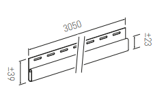 Liist Vox, valge, 3.05 m x 39 mm