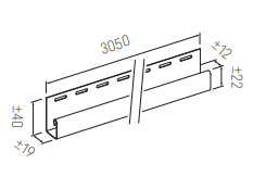 Liist Vox, valge, 3.05 m x 40 mm