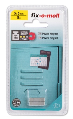 Magnet Fix-O-Moll 3562805, 0.5 cm x 0.5 cm x 0.5 cm, hall, 8 tk