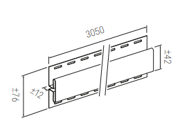 Liist Vox, kollane, 3.05 m x 76 mm