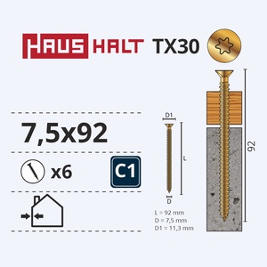 Puidukruvi Haushalt, 7.5x92 mm, 6 tk