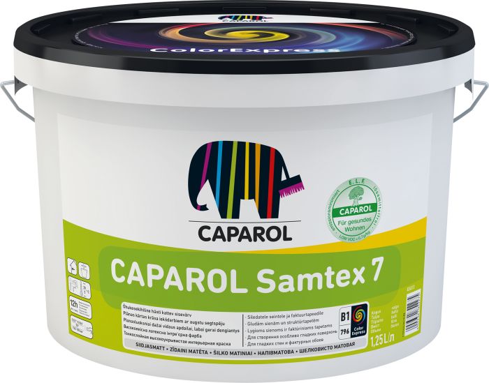 Sisevärv Caparol Samtex 7 B1 valge 1,25 l