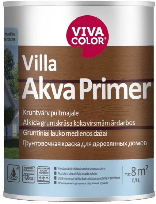 Kruntvärv Vivacolor Villa Akva Primer AP 0,9 l, valge