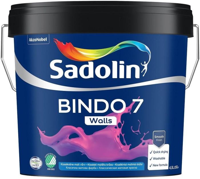 Seinavärv Bindo 7 Sadolin BW 4,5 l, valge  | bauhaus.ee