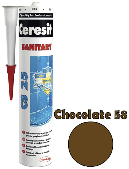 Sanitaarsilikoon Ceresit CS25 280 ml, Chocolate 58  | bauhaus.ee