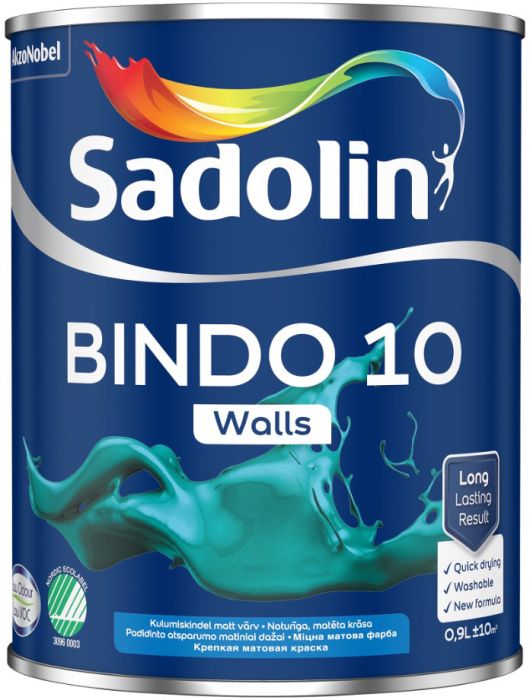 Seinavärv Sadolin Bindo 10 BW valge 0,9 l  | bauhaus.ee