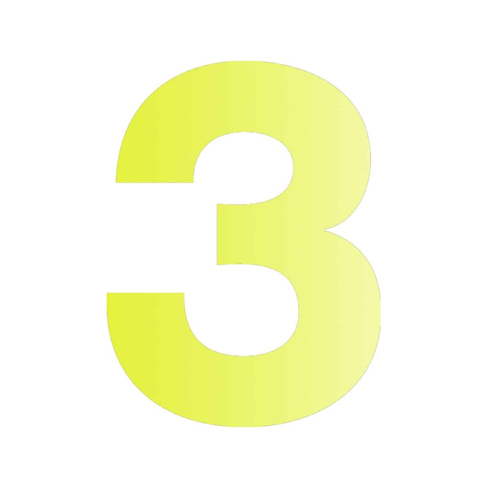 NUMBER 3 KLEEBITAV KOLLANE 80MM
