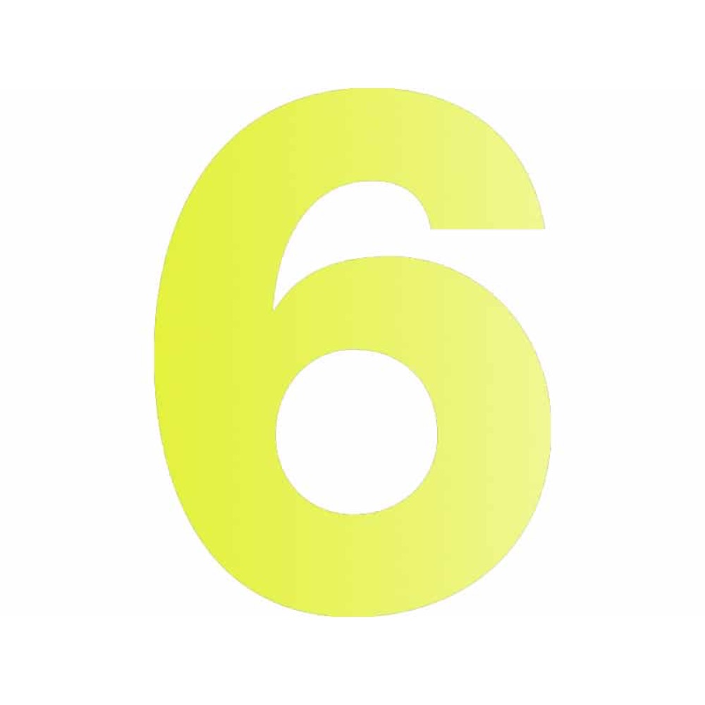 NUMBER 6 KLEEBITAV KOLLANE 80MM
