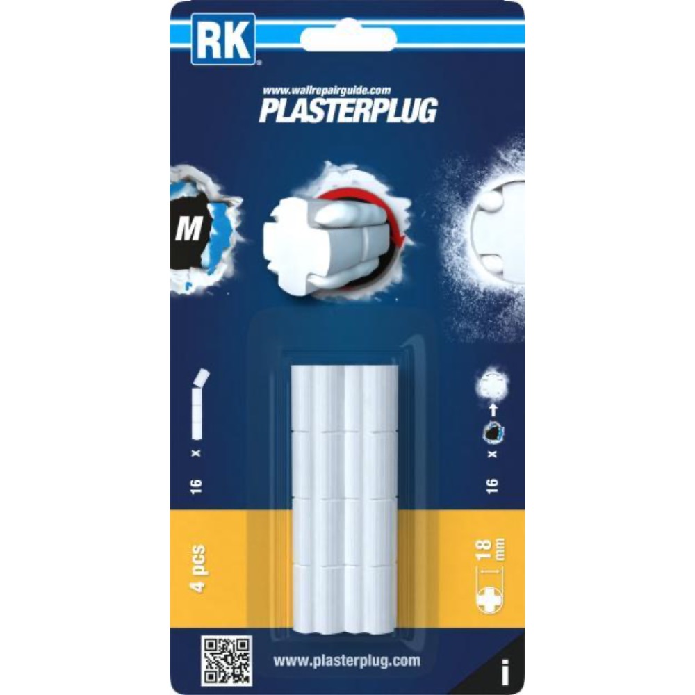 KIPSPLAADI PARANDUSKOMPLEKT RK PLASTERPLUG M 18MM 4TK/PK