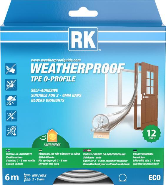 AKNA- JA UKSETIHEND RK ILMASTIKUKINDEL TPE OMEGA-PROFIIL ø7MM LÄBIPAISTEV 6M