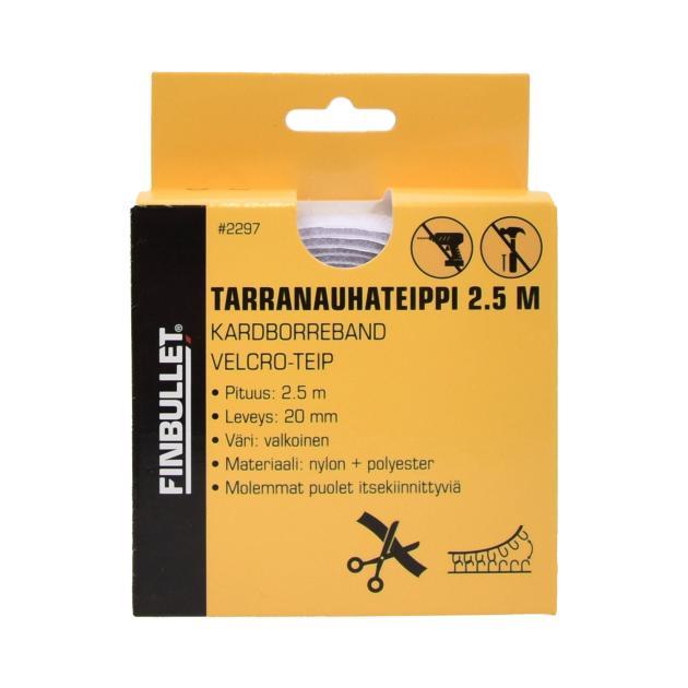 TAKJATEIP HOOK&LOOP 20MM*2,5M VALGE